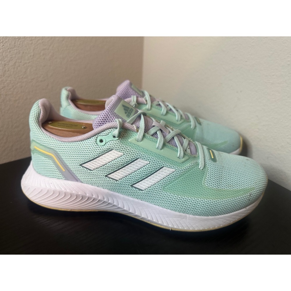 Adidas Runfalcon 2.0 Womens size 7 Mint Green Lilac Purple Running Shoes GW8091